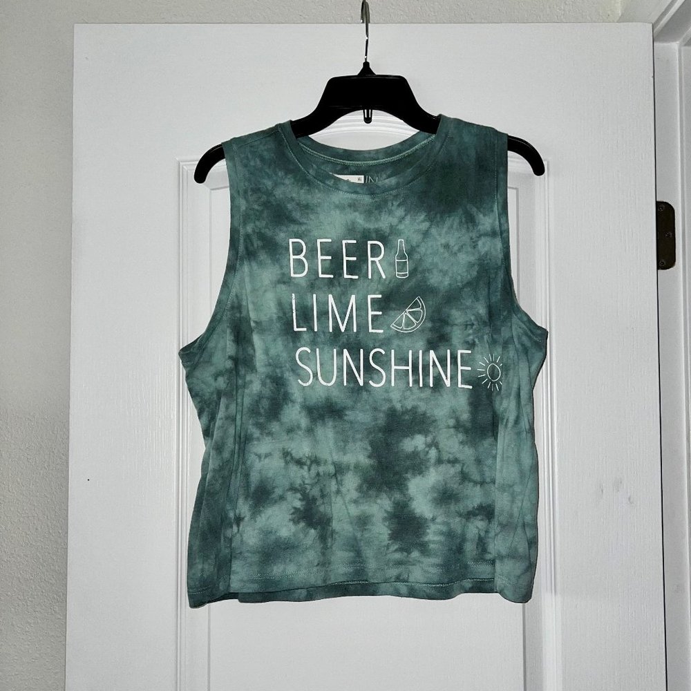 Beer, Lime, and Sunshine Muscle Tie Die Tank Top